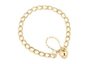 Jack Murphy Jewellers Jmj Gold Jewellery | 9ct Yellow Gold Heart Padlock Chain Bracelet