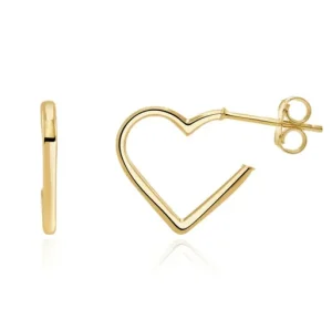 Jack Murphy Jewellers Jmj Gold Jewellery | 9ct Yellow Gold Heart Shaped Hoop Earrings