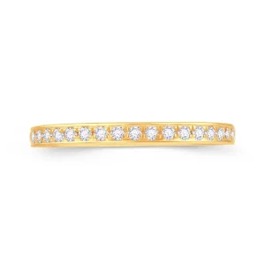 Jack Murphy Jewellers Yellow Gold Wedding & Eternity Rings | 18ct Yellow Gold Inlaid Brilliant Round 2.5mm Diamond Ring 0.30ct