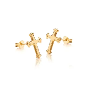 Jack Murphy Jewellers Jmj Gold Jewellery | 9ct Yellow Gold Light Cross Stud Earrings