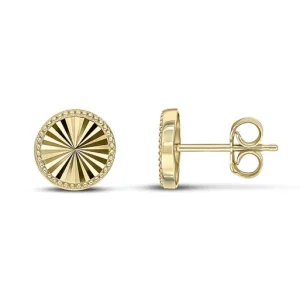 Jack Murphy Jewellers Jmj Gold Jewellery | 9ct Yellow Gold 9mm Diamond Cut Round Stud Earrings