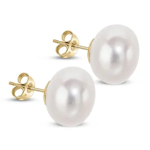 Jack Murphy Jewellers Jmj Gold Jewellery | 9ct Yellow Gold 12.5mm Freshwater Button Pearl Earrings