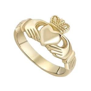 Jack Murphy Jewellers Jmj Gold Jewellery | 9ct Yellow Gold 10mm Heavy Claddagh Maid Ring - Size N