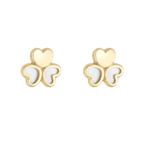 Jack Murphy Jewellers Jmj Gold Jewellery | 9ct Yellow Gold Mother of Pearl Shamrock Stud Earrings