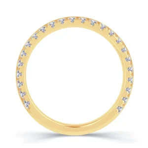 Jack Murphy Jewellers Yellow Gold Wedding & Eternity Rings | 18ct Yellow Gold Offset 65% Spread Round Diamond Ring 0.25ct