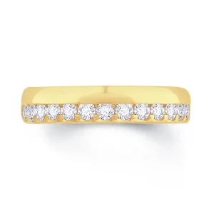 Jack Murphy Jewellers Yellow Gold Wedding & Eternity Rings | 18ct Yellow Gold Offset Brilliant Round Claw 4mm Diamond Ring 0.43ct