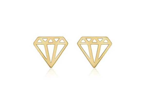 ct_yellow_gold_open_diamo_0.webp Jack Murphy Jewellers Childrens Jewellery | Jmj Gold Jewellery | 9ct Yellow Gold Open Diamond Shape Stud Earrings