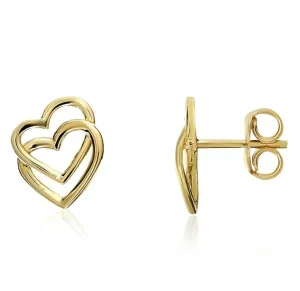 Jack Murphy Jewellers Jmj Gold Jewellery | 9ct Yellow Gold Open Double Heart Stud Earrings
