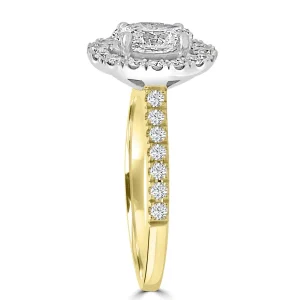 Jack Murphy Jewellers Natural Halo Diamond Rings | 18ct Yellow Gold Oval & Halo & Shoulder Set Diamond Ring 1.16ct