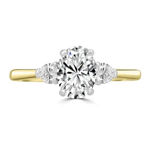 Jack Murphy Jewellers Natural Three-Stone Diamond Rings | 18ct Yellow Gold Oval & Pear Three Stone Diamond Ring 1.21ct