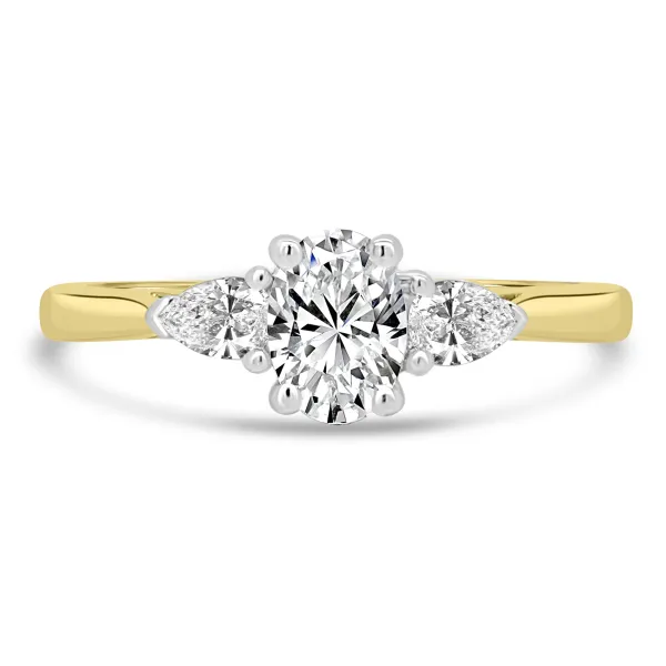 ct_yellow_gold_oval__pear_0-5.webp Jack Murphy Jewellers Natural Three-Stone Diamond Rings | 18ct Yellow Gold Oval & Pear Three Stone Diamond Ring, 0.58ct