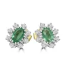 Jack Murphy Jewellers Jmj Gemstone Jewellery | Jmj Gold Jewellery | 9ct Yellow Gold Oval Emerald & Diamond Halo Stud Earrings