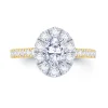 Jack Murphy Jewellers Natural Halo Diamond Rings | 18ct Yellow Gold Oval, Halo & Shoulder Set Diamond Ring, 1.31ct