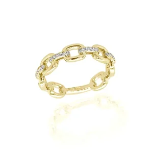 Jack Murphy Jewellers Jmj Gold Jewellery | Jmj Diamond Set Jewellery | 9ct Yellow Gold Oval Linked 0.12ct Diamond set Ring