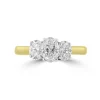 Jack Murphy Jewellers Natural Three-Stone Diamond Rings | 18ct Yellow Gold Oval Three Stone Diamond Ring, 1.20ct