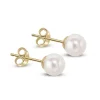 Jack Murphy Jewellers Bridal Jewellery | 9ct Yellow Gold Pear Akoya Pearl Stud Earrings