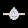 Jack Murphy Jewellers Natural Halo Diamond Rings | 18ct Yellow Gold Pear, Halo & Shoulder Set Diamond Ring 0.85ct