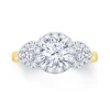 Jack Murphy Jewellers Natural Three-Stone Diamond Rings | 18ct Yellow Gold Round & Pear Three Stone Diamond Ring, 0.89ct