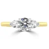 Jack Murphy Jewellers Natural Three-Stone Diamond Rings | 18ct Yellow Gold Round Brilliant & Pear Three Stone Diamond Ring, 1.03ct