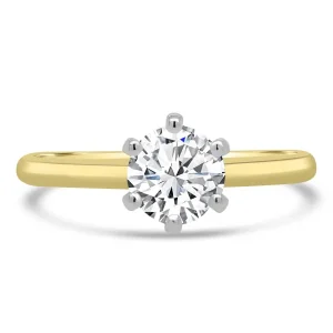 Jack Murphy Jewellers Natural Solitaire Diamond Rings | 18ct Yellow Gold Round Brilliant Solitaire Diamond Ring, 0.70ct