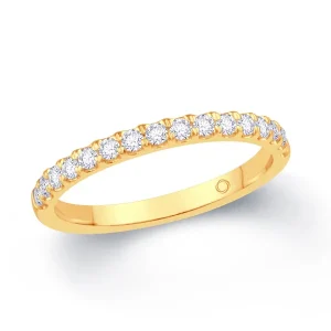 Jack Murphy Jewellers Yellow Gold Wedding & Eternity Rings | 18ct Yellow Gold Round Split Claw Set 2.5mm Diamond Ring 0.40ct