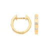 Jack Murphy Jewellers Jmj Diamond Set Jewellery | Jmj Gold Jewellery | 9ct Yellow Gold Rub Over Diamond Huggie Hoop Earrings