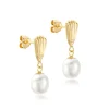 Jack Murphy Jewellers Jmj Gold Jewellery | 9ct Yellow Gold Shell Styled Drop Pearl Earrings