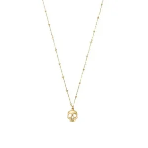 Jack Murphy Jewellers Jmj Gold Jewellery | 9ct Yellow Gold Skull & Diamond Cut Bead Chain Necklace