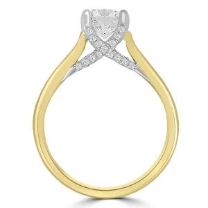 Jack Murphy Jewellers Natural Solitaire Diamond Rings | 18ct Yellow Gold Solitaire Brilliant Round & Detailed Diamond Ring, 1.10ct