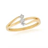 Jack Murphy Jewellers All Jmj & Branded Fashion Jewellery | Jmj Diamond Set Jewellery | 9ct Yellow Gold Split Band Three Diamond Dress Ring 0.08ct