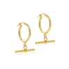 Jack Murphy Jewellers Jmj Gold Jewellery | 9ct Yellow Gold T-Bar 15mm Creole Hoops Earrings