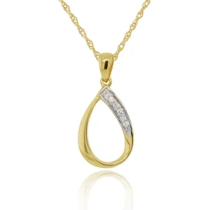 Jack Murphy Jewellers Jmj Diamond Set Jewellery | Jmj Gold Jewellery | 9ct Yellow Gold Tear Drop Diamond Set Pendant Necklace, 0.02ct