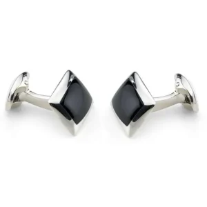 Deakin & Francis Jmj Cufflinks | Sterling Silver & Oynx Cufflinks