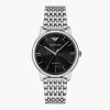 Emporio Armani Mens Emporio Armani Watches | 39mm Automatic Black Dial Stainless Steel Bracelet Watch
