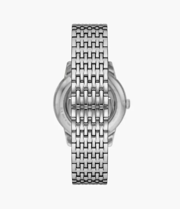Emporio Armani Mens Emporio Armani Watches | 39mm Automatic Black Dial Stainless Steel Bracelet Watch