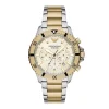 Emporio Armani Mens Emporio Armani Watches | 43mm Diver Two Tone Chronographic Yellow & Steel Watch