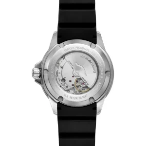 Emporio Armani Mens Emporio Armani Watches | 42mm Sea Explorer Black & Silicone Strap Watch