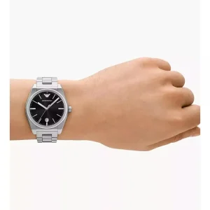 Emporio Armani Mens Emporio Armani Watches | 41mm Three-Hand Date Stainless Steel Watch