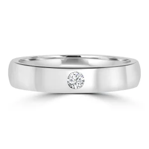 Jack Murphy Jewellers Two Tone Wedding Rings | Yellow Gold Wedding Rings | Flat Court Platinum & Yellow Gold Round Diamond Ring 4mm