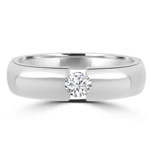 Jack Murphy Jewellers Platinum Wedding Rings | Flat Court Platinum Inlayed Diamond Ring 5mm