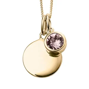 Jack Murphy Jewellers Jmj Birthstone Jewellery | June Yellow Gold Plate Crystal Birthstone Personalising Necklace