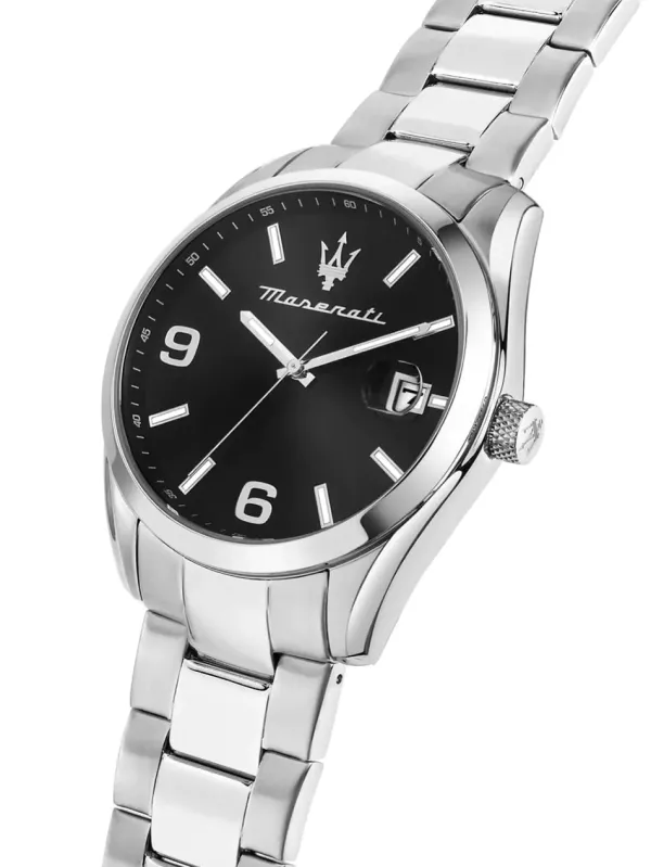 Maserati Mens Maserati Watches | 43mm Attrazione Black Dial Stainless Steel Bracelet Watch