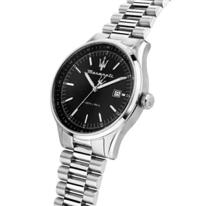 Maserati Mens Maserati Watches | 42mm Sorpasso Black Dial Stainless Steel Bracelet Watch