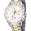 Maserati Mens Maserati Watches | 42mm Sorpasso Chronograph White Dial Gold & Silver Toned Stainless Steel Bracelet Watch