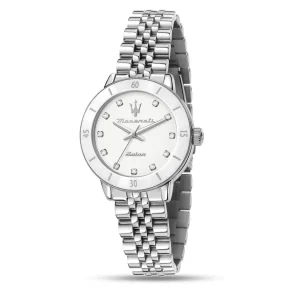 Maserati Ladies Maserati Watches | 32mm Successo Solar Silver Stainless Steel Watch