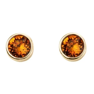 Jack Murphy Jewellers Jmj Birthstone Jewellery | November Yellow Gold Plated Crystal Birthstone Earrings
