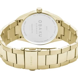 Obaku Ladies Obaku Watches | 36mm CHILI - BERYL Gold Toned Crystal Dial Link Watch