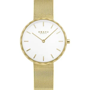 Obaku Ladies Obaku Watches | 32mm FOLDER - GOLD toned Steel Mesh Watch