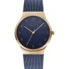 Obaku Ladies Obaku Watches | 32mm LAND - OCEAN Rose & Deep Blue Steel Mesh Watch