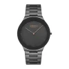 Obaku Mens Obaku Watches | 40mm SPEJL - ASH Black Dial Steel Link Watch